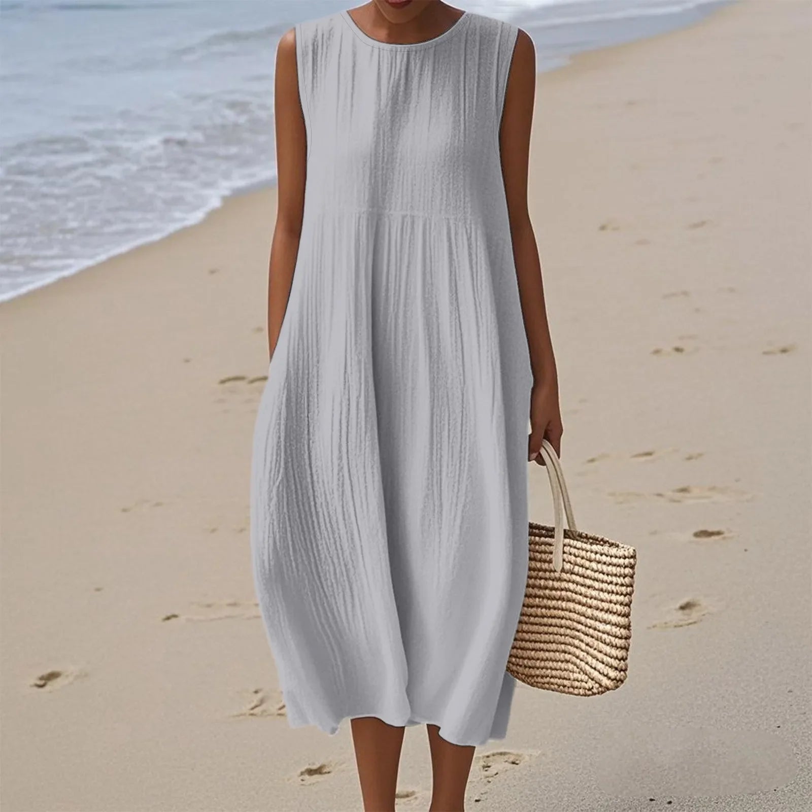 Sienna | Sleeveless Midi Dress for Effortless Summer Elegance