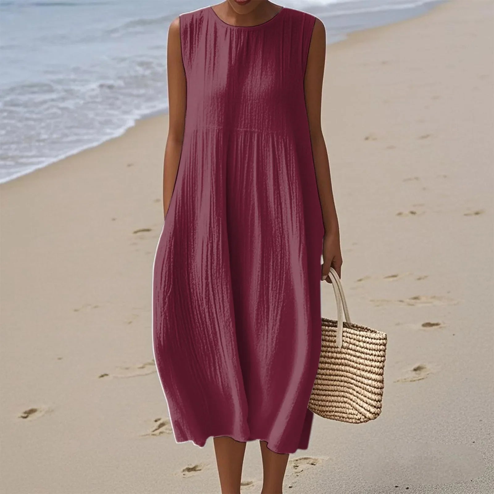 Sienna | Sleeveless Midi Dress for Effortless Summer Elegance