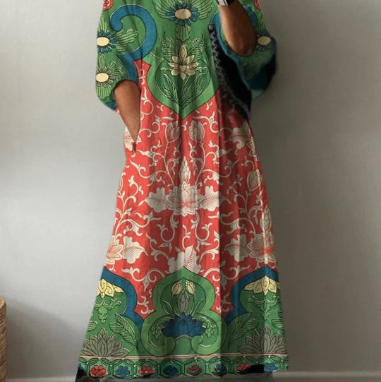 Anette – Vintage Floral Long Dress