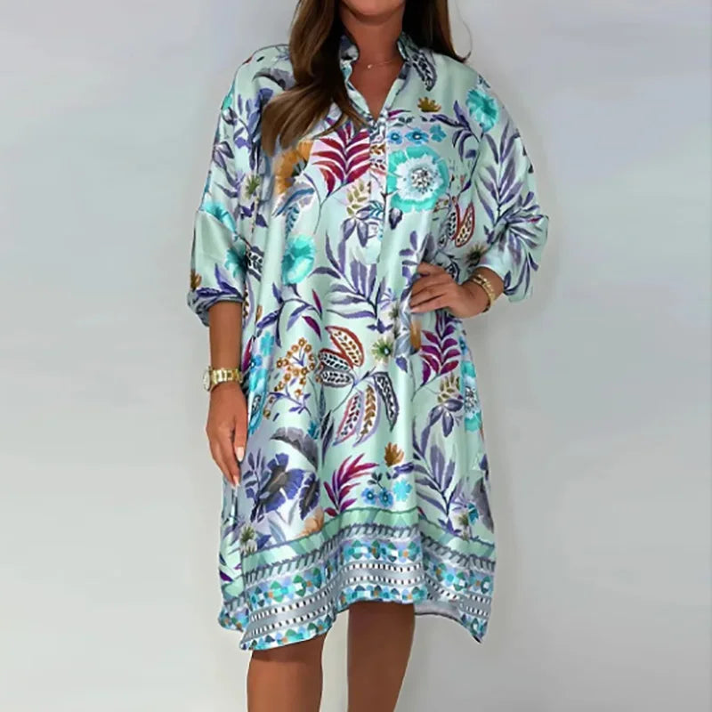 Jane | Vibrant Floral Shirt Dress – Light, Flowy & Effortless