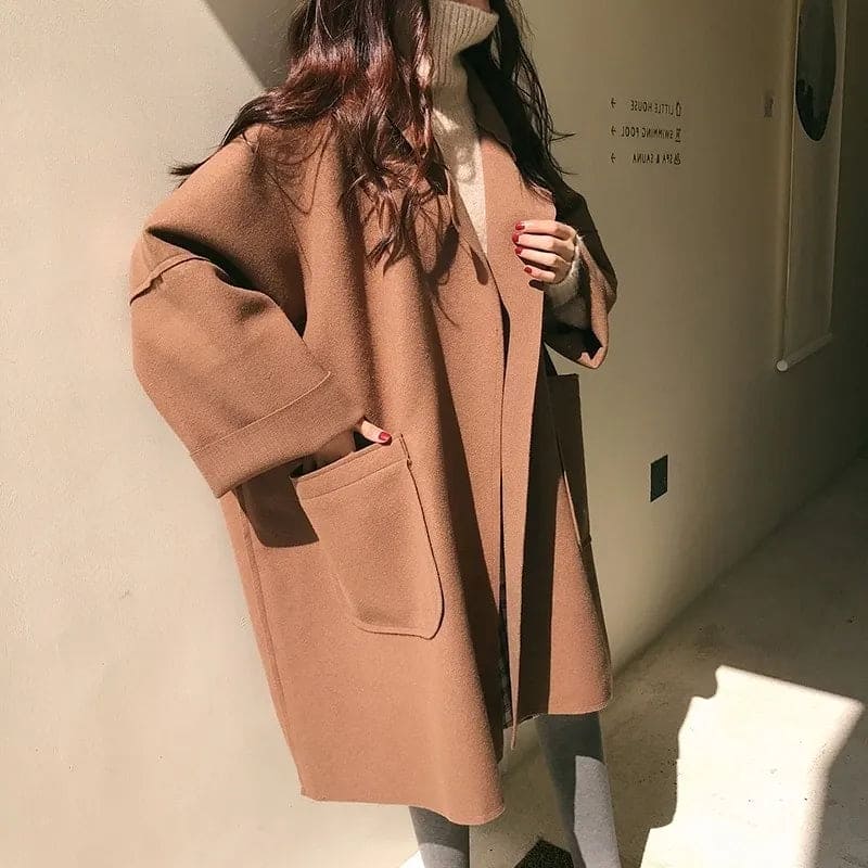 MAURA | Oversized Wool Blend Trenchcoat Jacket