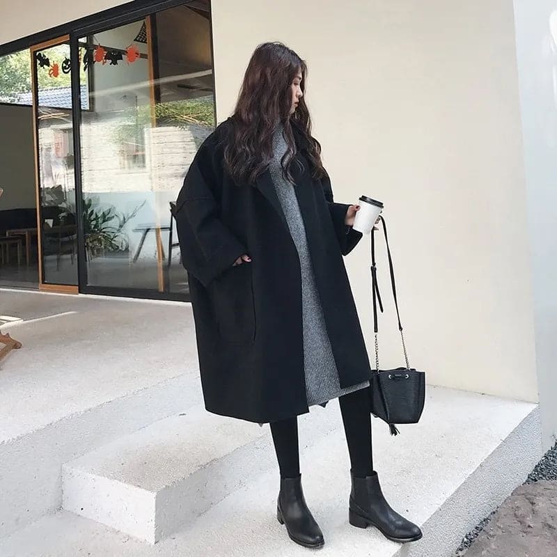 MAURA | Oversized Wool Blend Trenchcoat Jacket