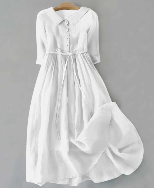 Sandi | Elegant Short Sleeve Dress with Waist Ties