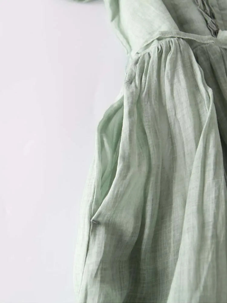 Tina | Women's Retro Style Dress with Round Neck and Waist Ties