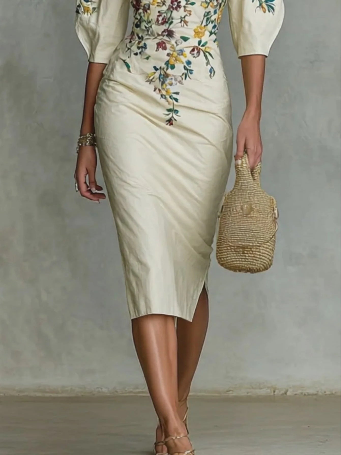 Isabella | Elegant Embroidered Midi Dress – Feminine, Flattering & Timelessly Chic