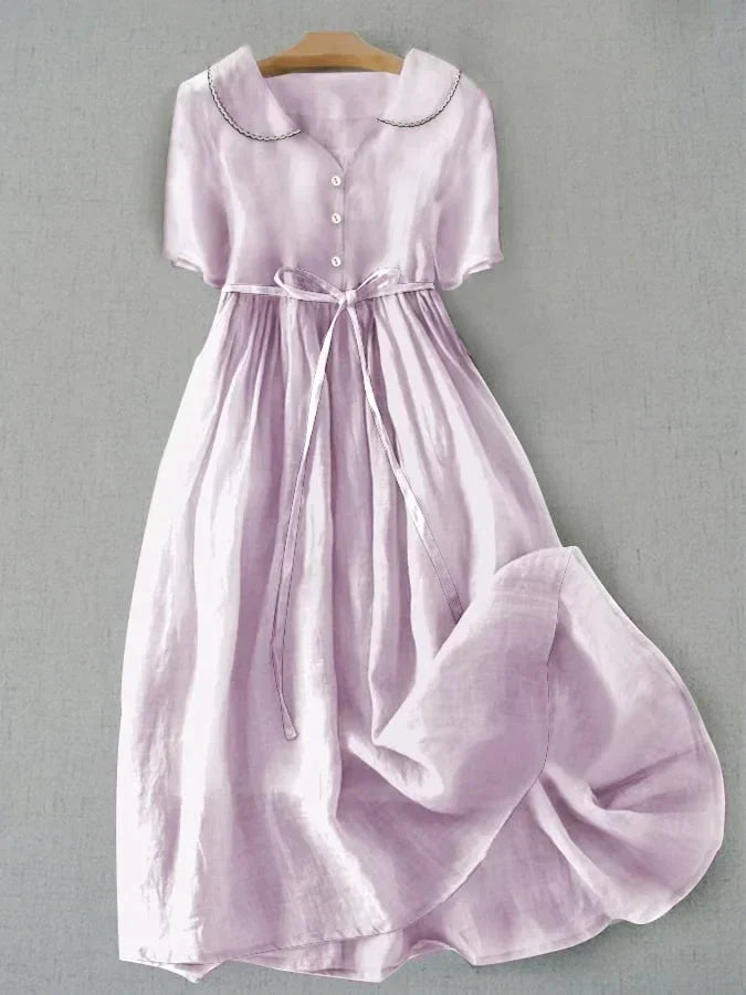 Beatrice | Elegant Cotton and Linen Midi Dress