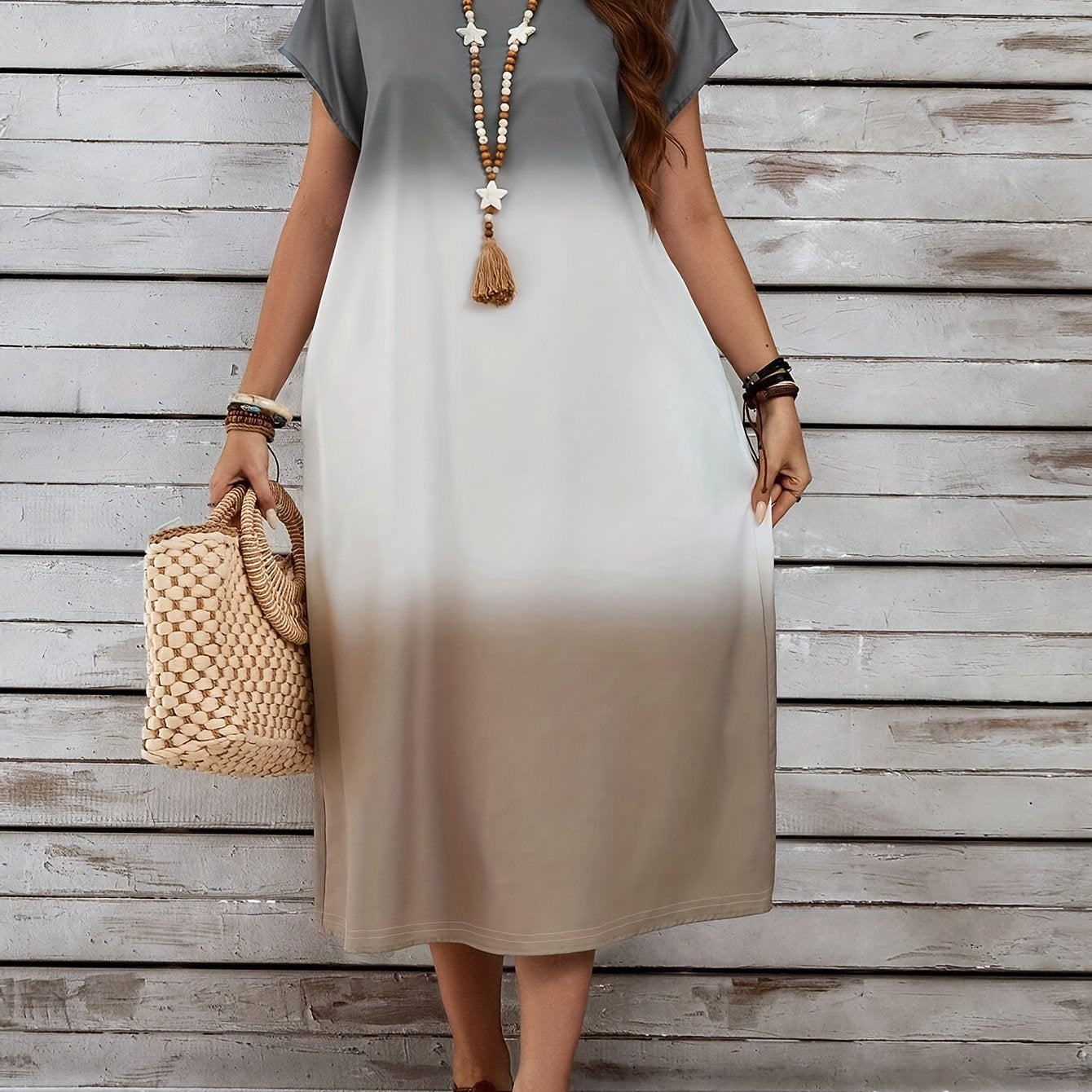 Randa | Elegant Big Sized  Ombre Maxi Dress – Lightweight, Flowy & Comfortable