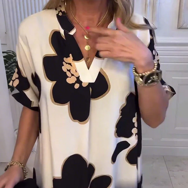 Lizzy | | Bold Floral Midi Dress – Modern, Elegant & Flattering