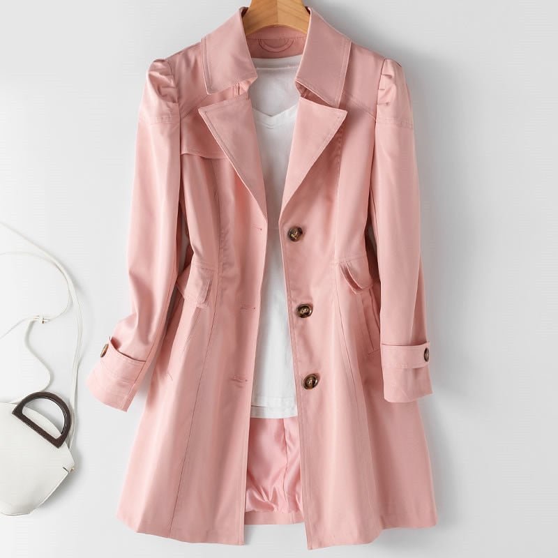 Marit | Women's Button Down Trench Coat | Long
