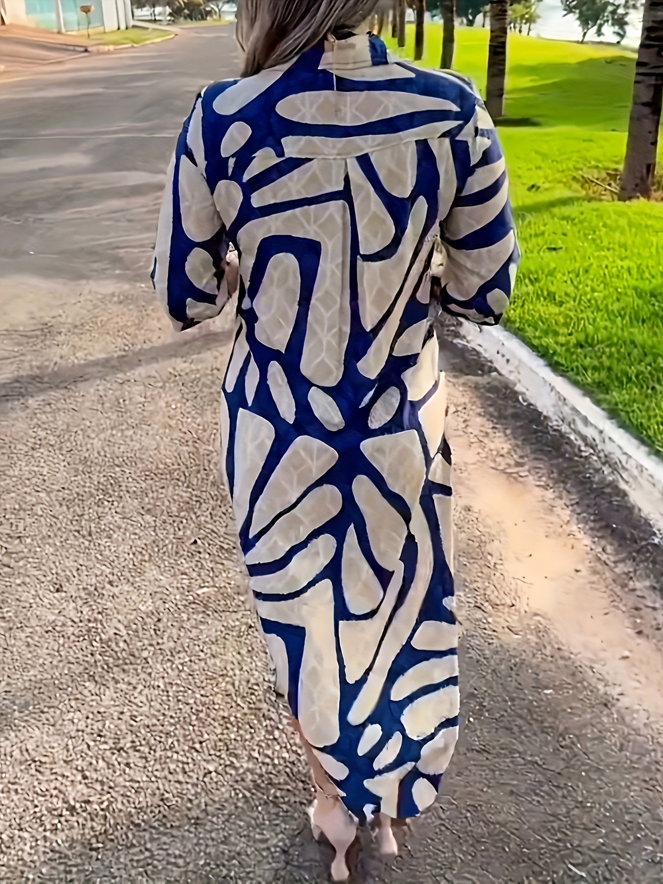 Emma | Modern Button-Front Midi Dress – Bold, Chic & Comfortable