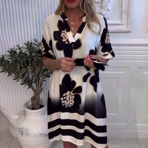 Lizzy | | Bold Floral Midi Dress – Modern, Elegant & Flattering