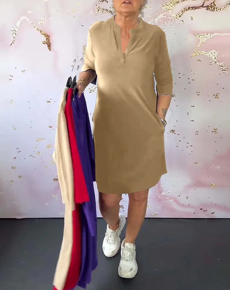 Sharon | Simple Casual V-Dress