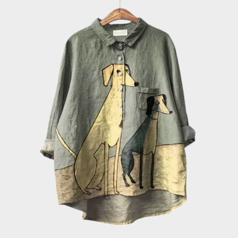 Amor® | Exclusive Women's Blouse with Dog Print
