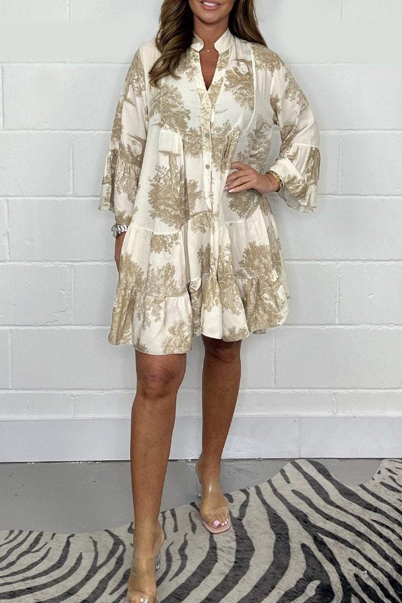 Fiona | Green & White Print Dress – Relaxed, Flowy & Fresh