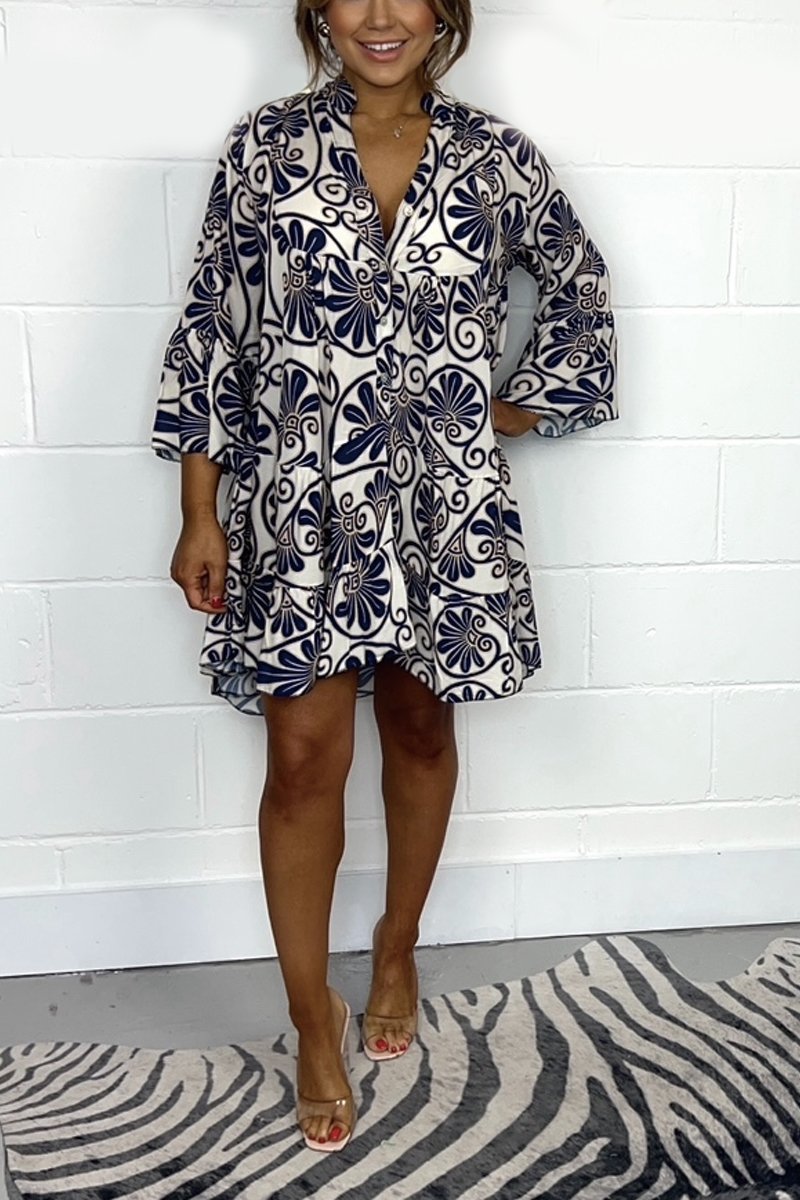 Laurie | Leaf Print Tunic Dress – Light, Relaxed & Flattering