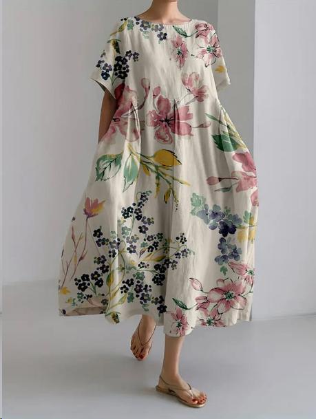 Clara | Long Bohemian Dress | Floral Elegance | Lightness & Comfort