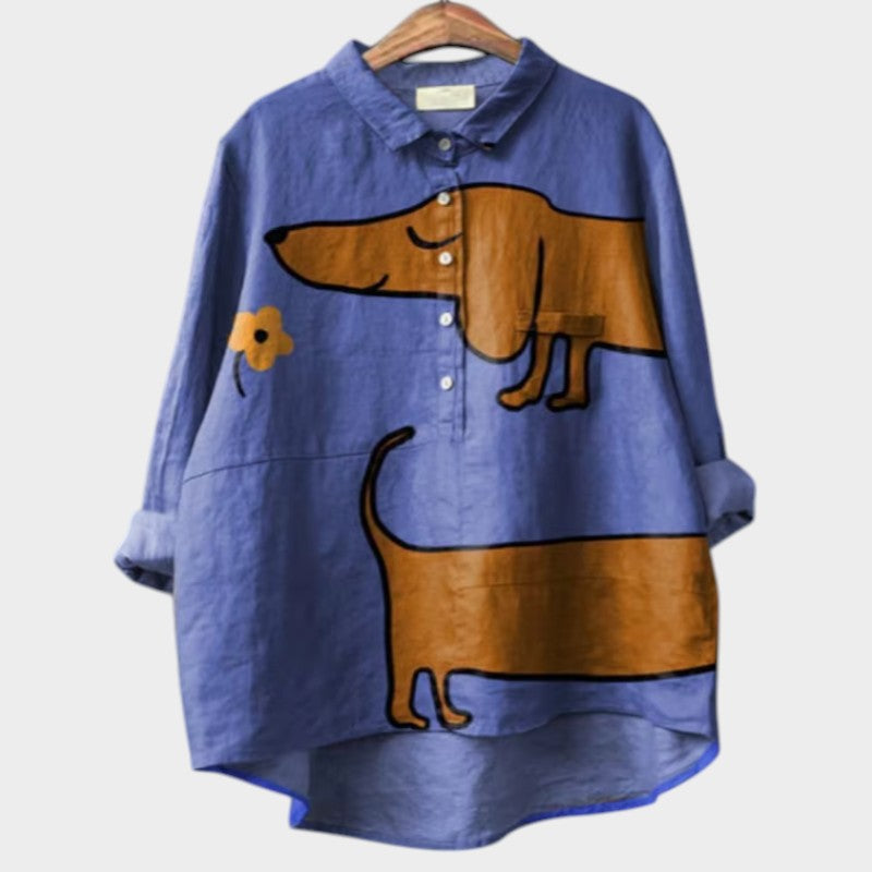 Amor® | Exclusive Women's Blouse with Dog Print