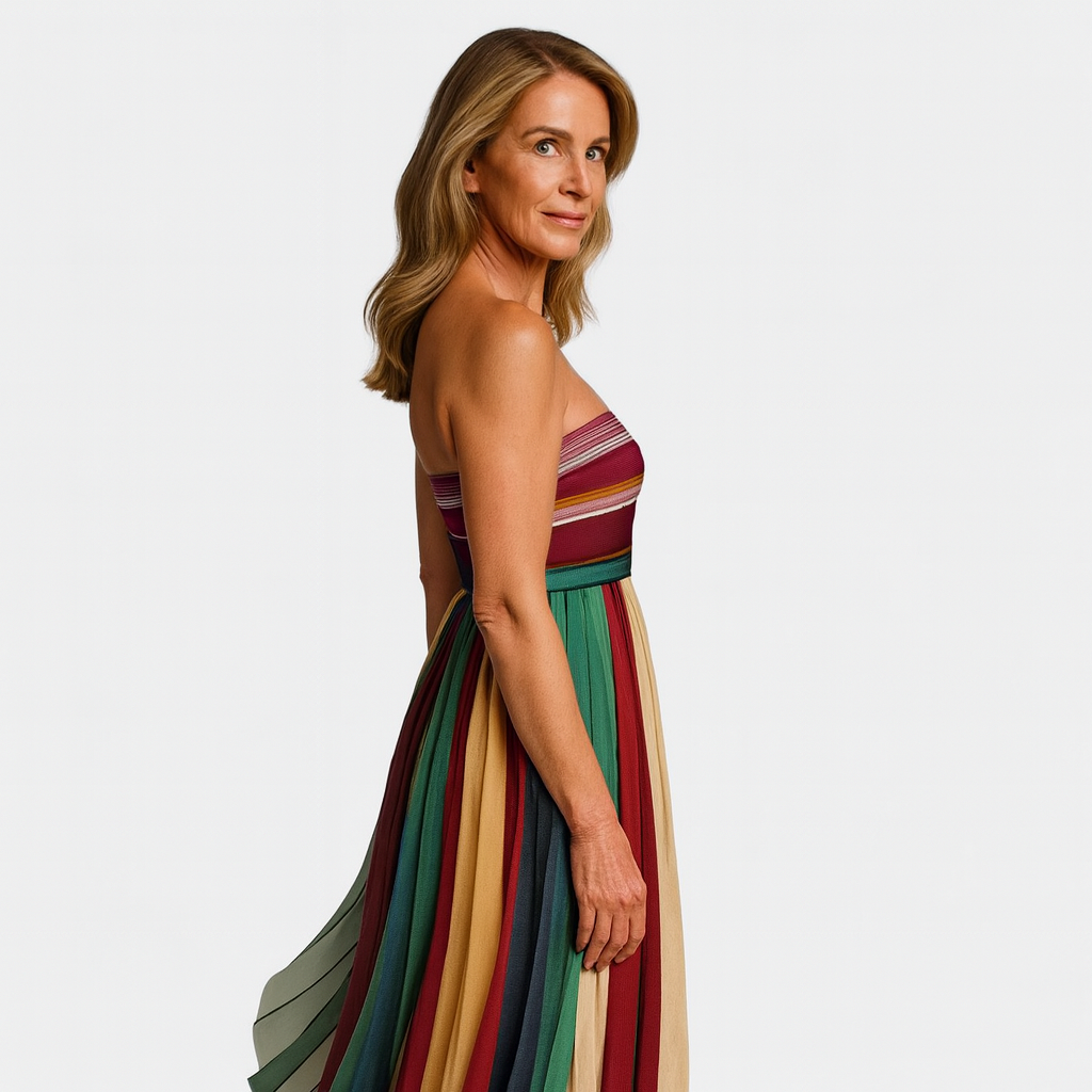 Aurora | Elegant Pleated Maxi Dress – Colourful, Flowy & Effortlessly Chic