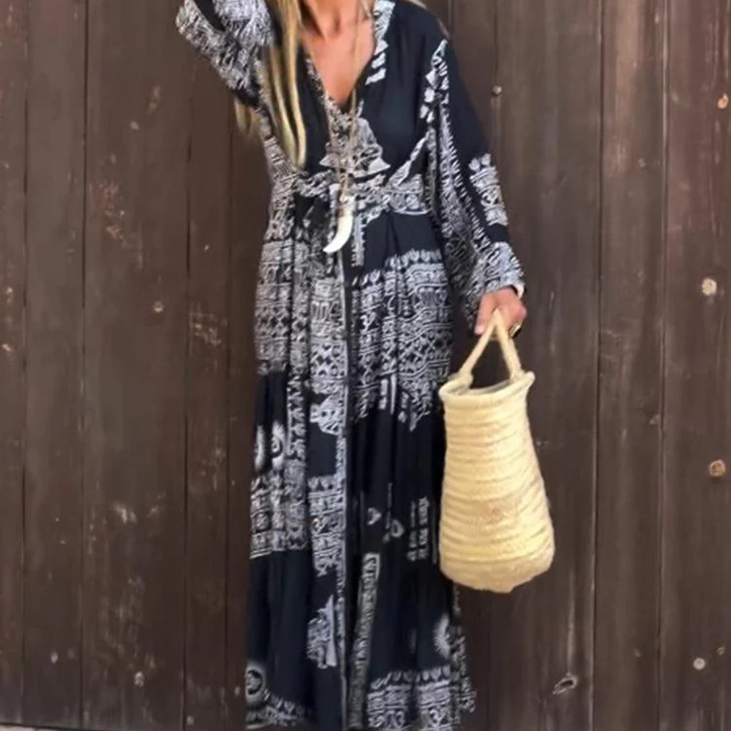 Kim | Black Boho Maxi Dress – Effortless, Flowy & Timeless